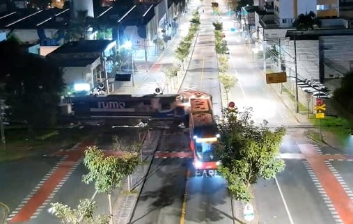acidente trem biarticulado