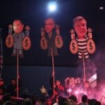 Torcida organizada Os Fanáticos protesta em frente à Arena da Baixada