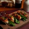 Bruschettas e vinho tinto da Adega San Vicente (foto Maicon Duarte)