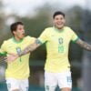 João Cruz, do Athletico, e Erick Belé, do Palmeiras,