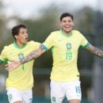 João Cruz, do Athletico, e Erick Belé, do Palmeiras,