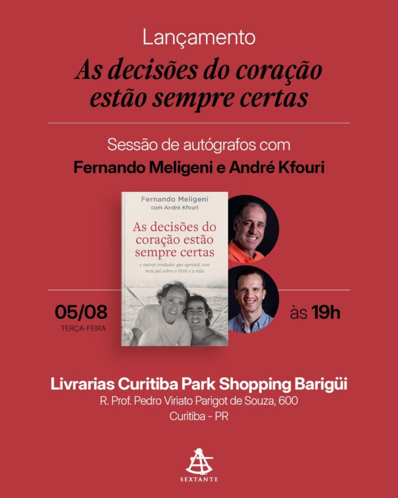 Fernando Meligeni lança livro na Livrarias Curitiba