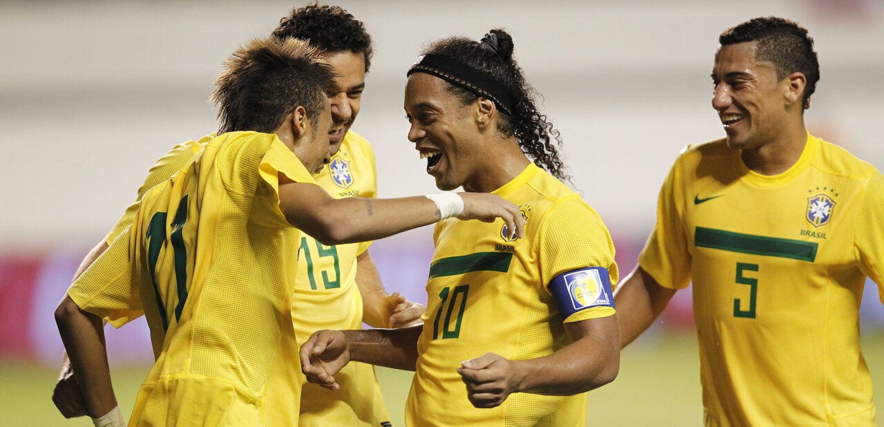 Neymar, Ronaldinho, Fred e Ralf em Brasil x Argentina