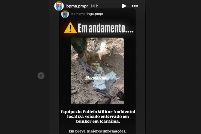 Polícia Militar encontra carro enterrado em Icaraíma