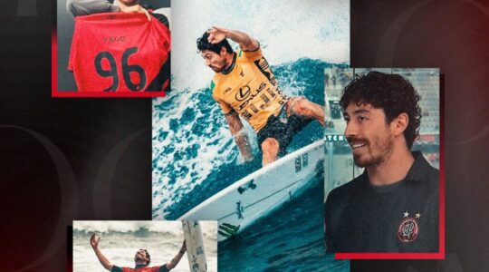 Yago Dora campeão mundial de surf: homenagem do Athletico