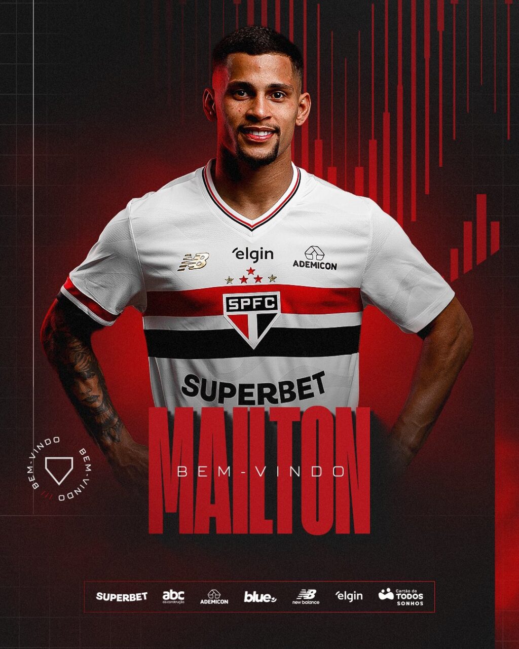 O lateral-direito Mailton, ex-Coritiba: contratado pelo São Paulo