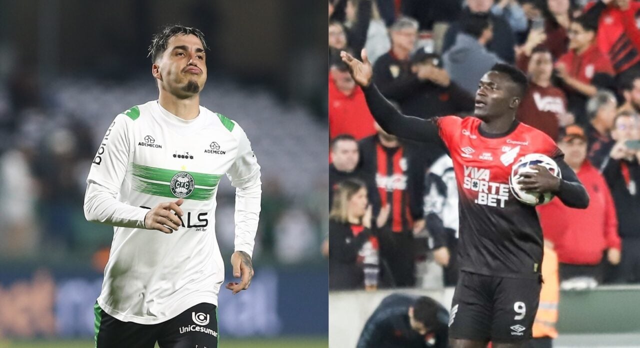 O meia português Josué e o atacante colombiano Viveros: estrangeiros no Atletiba