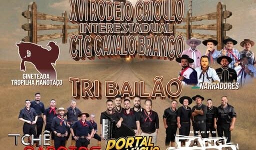 Parque de Exposicoes recebe 16º Rodeio do CTG Cavalo Branco