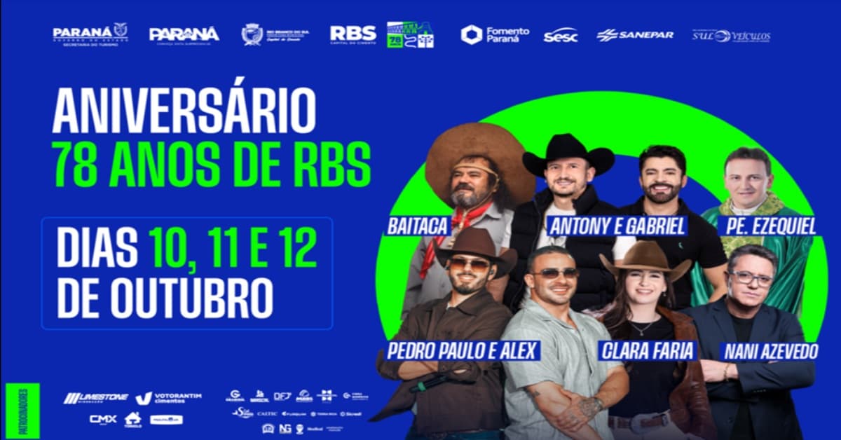 Público celebra o aniversário de Rio Branco do Sul com shows no Bosque Municipal