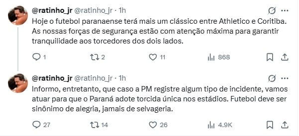 governador Athletiba torcida única X